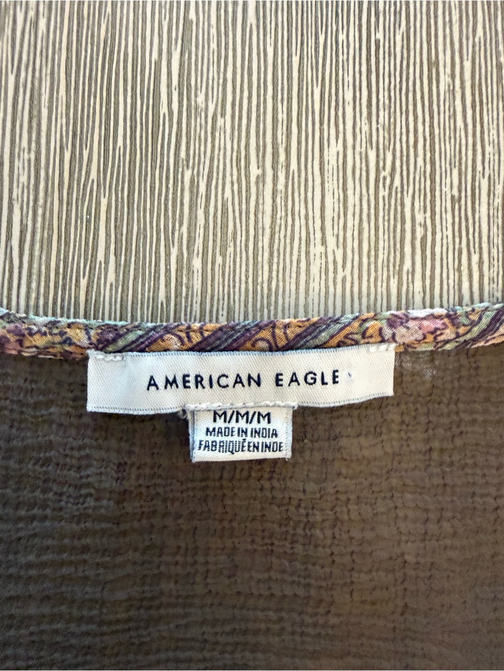 American Eagle Outfitters Brown Floral V-Neck Tie-Front Crop Top side M - Picture 2 of 5